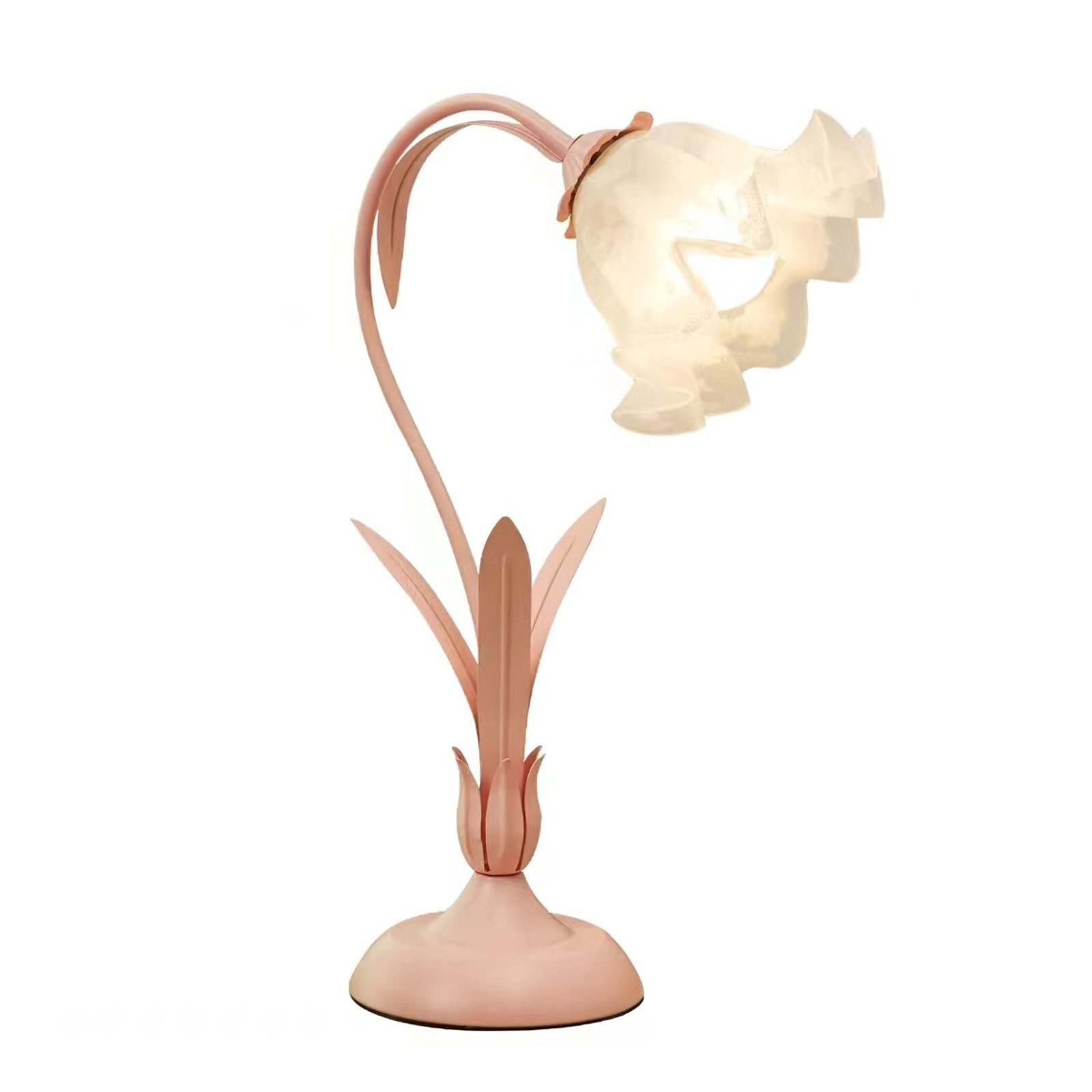 DJAMEL Green Glass Table Lamp Flower Table Lamps Modern Floral Shape Metal Le...