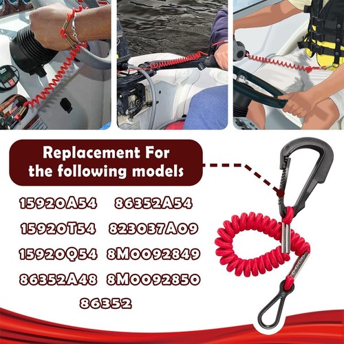 Boat Kill Switch Safety Lanyard 8M0092849 for Mercury Mercruiser Outboard Motor - Picture 2 of 19