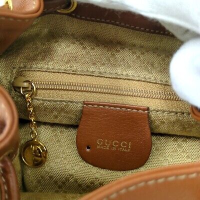 Gucci Bamboo Leather Mini Backpack Brown Made in Italy Gucci Bamboo Leather Mini Backpack Brown Made in Italy