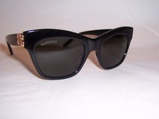 NEW BALENCIAGA SUNGLASSES BB 0132S 001 BLACK/GRAY 53MM AUTHENTIC 0132