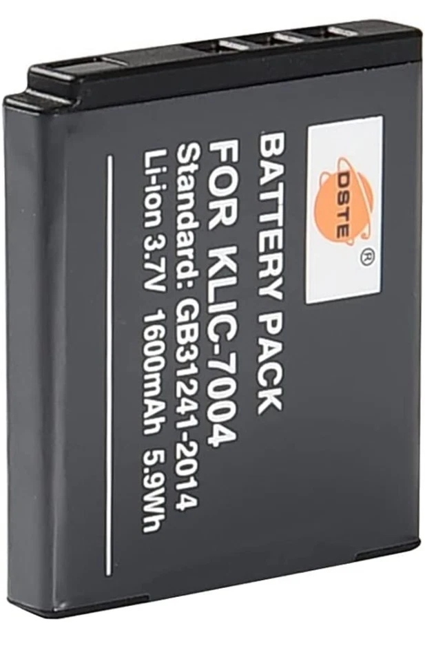 Repuesto DSTE para 2 baterías KLIC-7004 + adaptador cargador de viaje y coche DC30 Foto 4 de 4