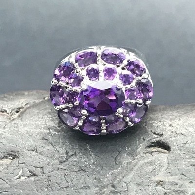 ECHTER AMETHYST RING 925 STERLINGSILBER SCHNELLER KOSTENLOSER VERSAND!!