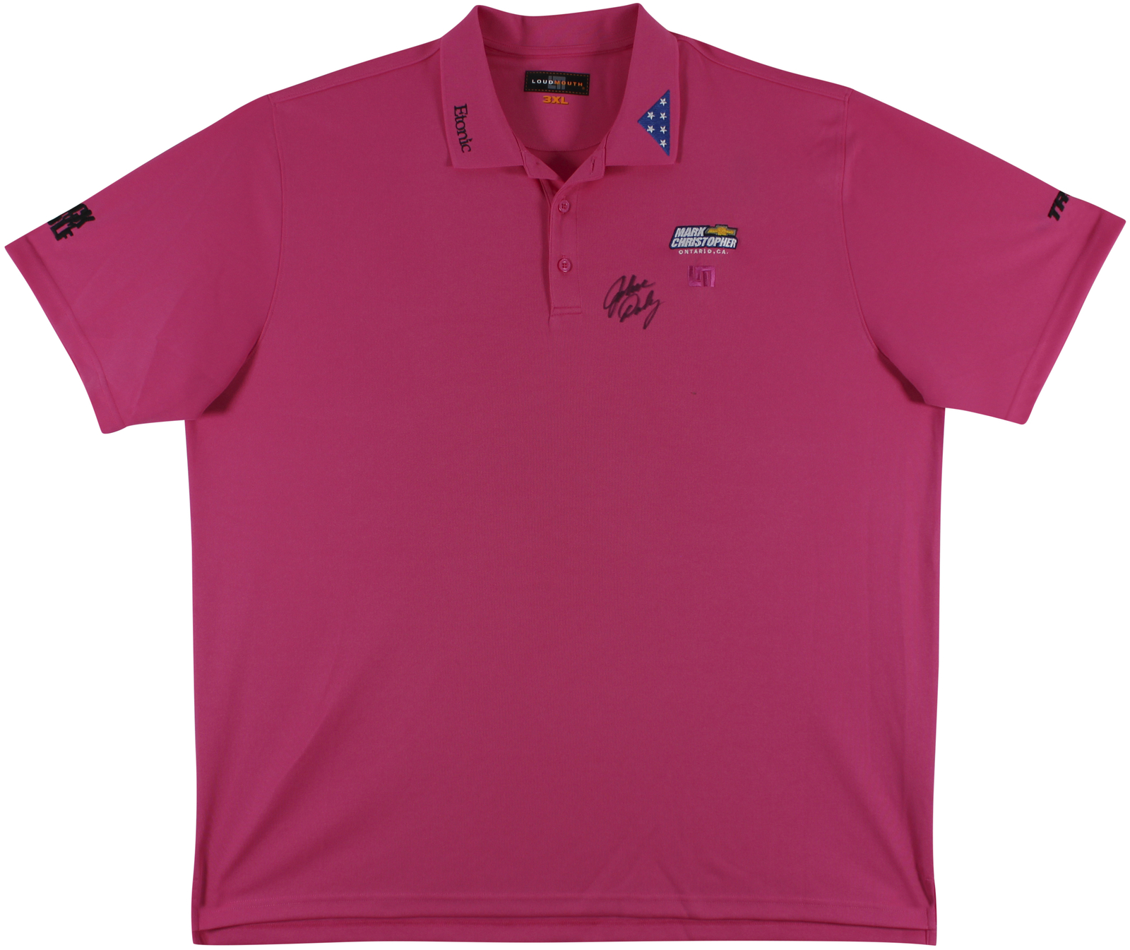 John Daly Autographed Signed Match Worn Pink Foh Loudmouth Polo Shirt Beckett 