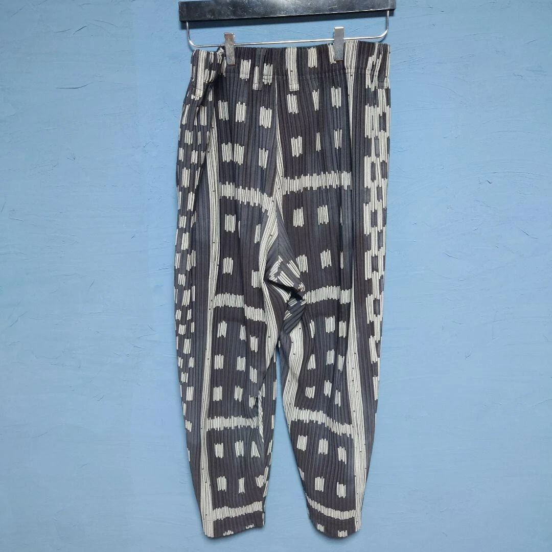 ISSEY MIYAKE HOMME PLISSE 19AW printed pleated pants size3 JAPAN