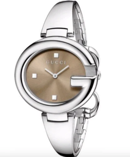 Gucci YA134302 Guccissima Brown Dial 134.3 Series Silver Tone