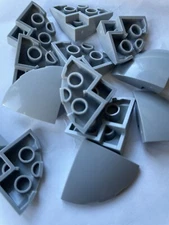 LEGO-NEW-#76797-LIGHT BLUISH GREY-SLOPE CURVED 3 X 3 CORNER/ROUND-5 PIECES