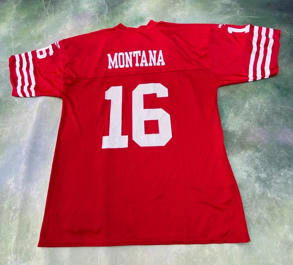Camiseta deportiva vintage Reebok Gridiron NFL San Francisco 49ers Joe Montana #16 talla XL. Foto 4 de 4