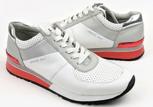 michael kors white and red sneakers