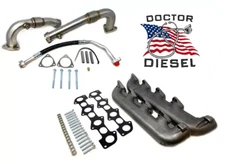 HIGH FLOW Up Pipe & Exhaust Manifold For 2008-2010 Ford 6.4L Powerstroke Diesel