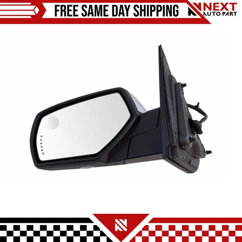 Power Folding Mirror Heated Memory Signal Puddle Chrome LH For 19-14 GMC Pickup