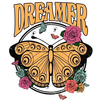 2\" Butterfly Sticker Let It Be Colorful Hippie Hippy Boho Chic Lennon...