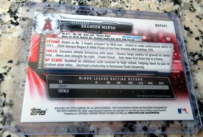BRANDON MARSH 2017 Bowman Chrome 1st TRUE Rookie Card RC Phillies