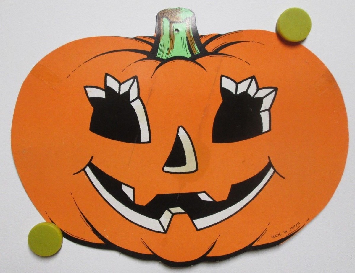 Vintage Halloween Decoration Pumpkin Jack O Lantern Made in Japan