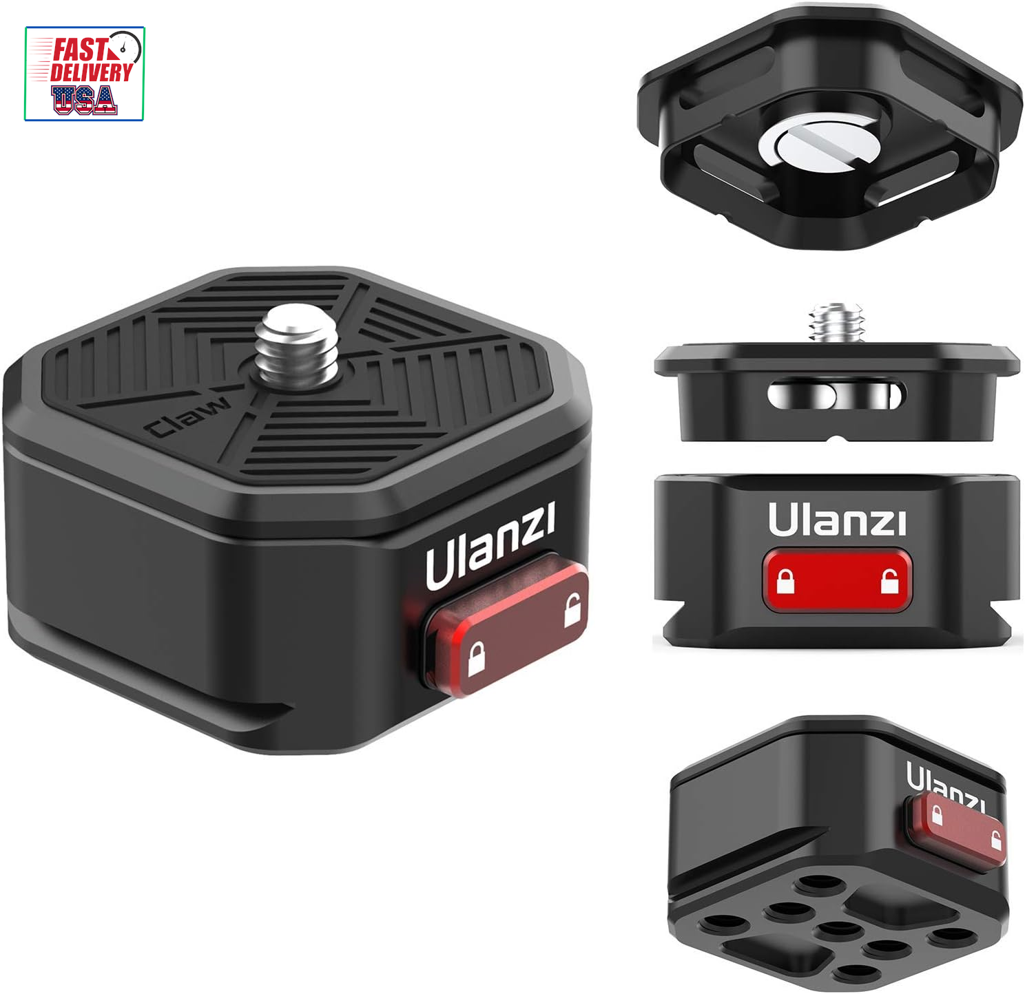 Upgrade ULANZI Claw Quick Release QR Plate Kit, Quick Release Plate Rapid Connec