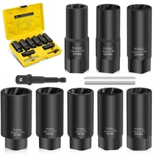 TOPEC 10PCS Deep Lug Nut Remover Heavy Duty, 1/2" Drive Impact Wheel Lock Rem...