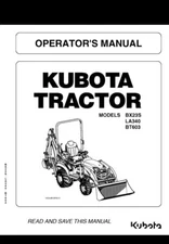 Official Kubota Tractor BX23S LA340 BT603 Operators Owners Manual FREE Binder