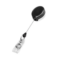 MINI-BAK #67 (By Key-Bak) Black Retractable USA Made ID Badge Reel w Spring Clip