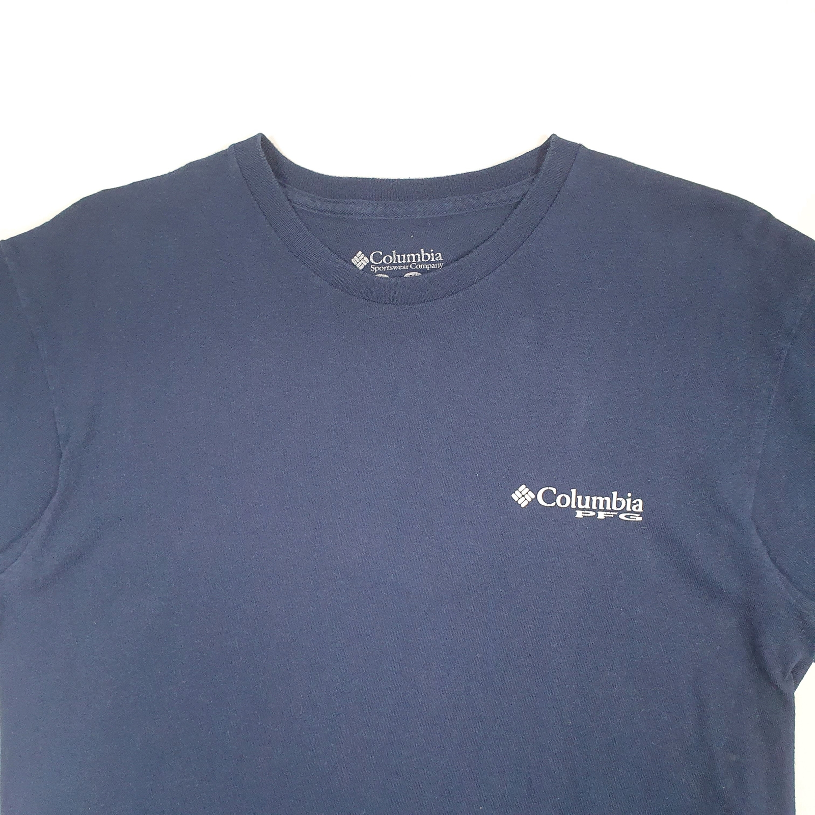 COLUMBIA SPORTSWEAR Navy T Shirt Tee PFG Fishing Short Sleeve Cotton Mens M image 3