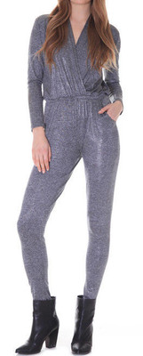 NWT $319 Nightcap Clothing Studio 54 Metallic Gray Jumpsuit Size
