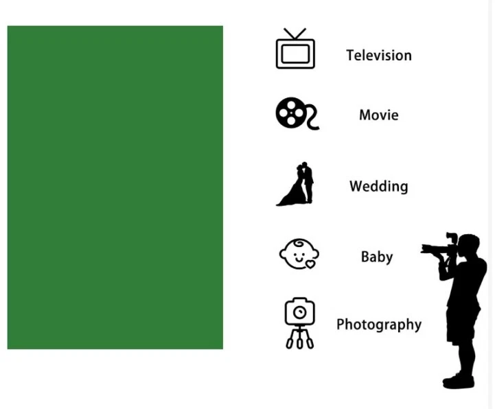 Fondo de telón de fondo de muselina 6 pies x 9 pies para fotografía o TV azul verde Foto 3 de 4