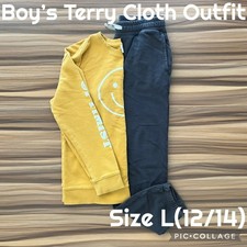 Boys Clothes 2 Piece Target Cat  Jack Terry Cloth Outfit Size L 12/14 