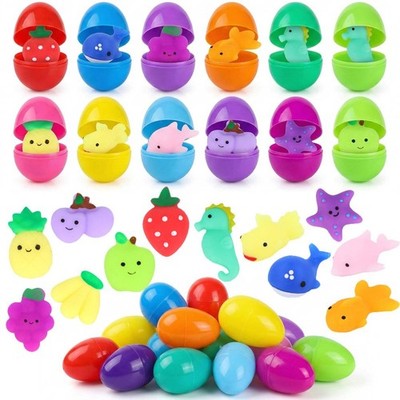 Ostereiersuche Füllung Kunststoff Eier Obst Meer Quetschspielzeug Kinder Preise 24 STCK.