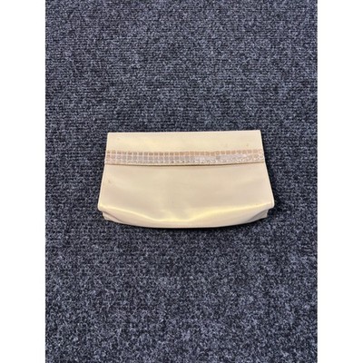 Vintage Parfums Christian Dior Champagne Satin Evening Clutch Bag Snap Closure