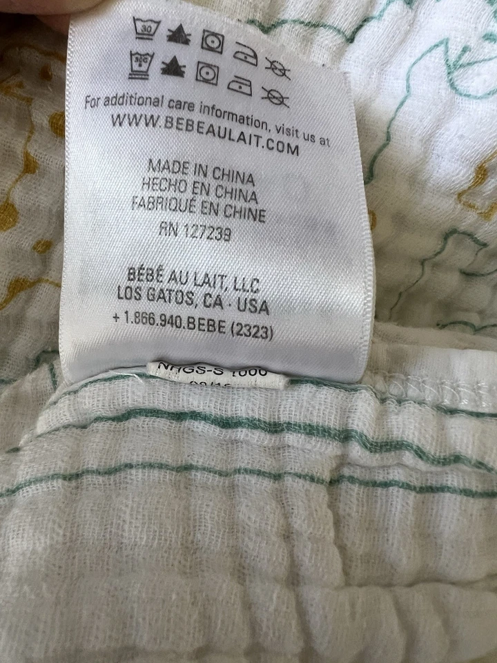 Bebe Au Lait Premium Muslin Baby Blanket Large Thick Quilt Horses 41” - Image 2 of 4