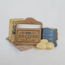 Vtg 1992 Burwood Products Wall Pocket Recipe Box Kitchen Farmhouse Wall Decor