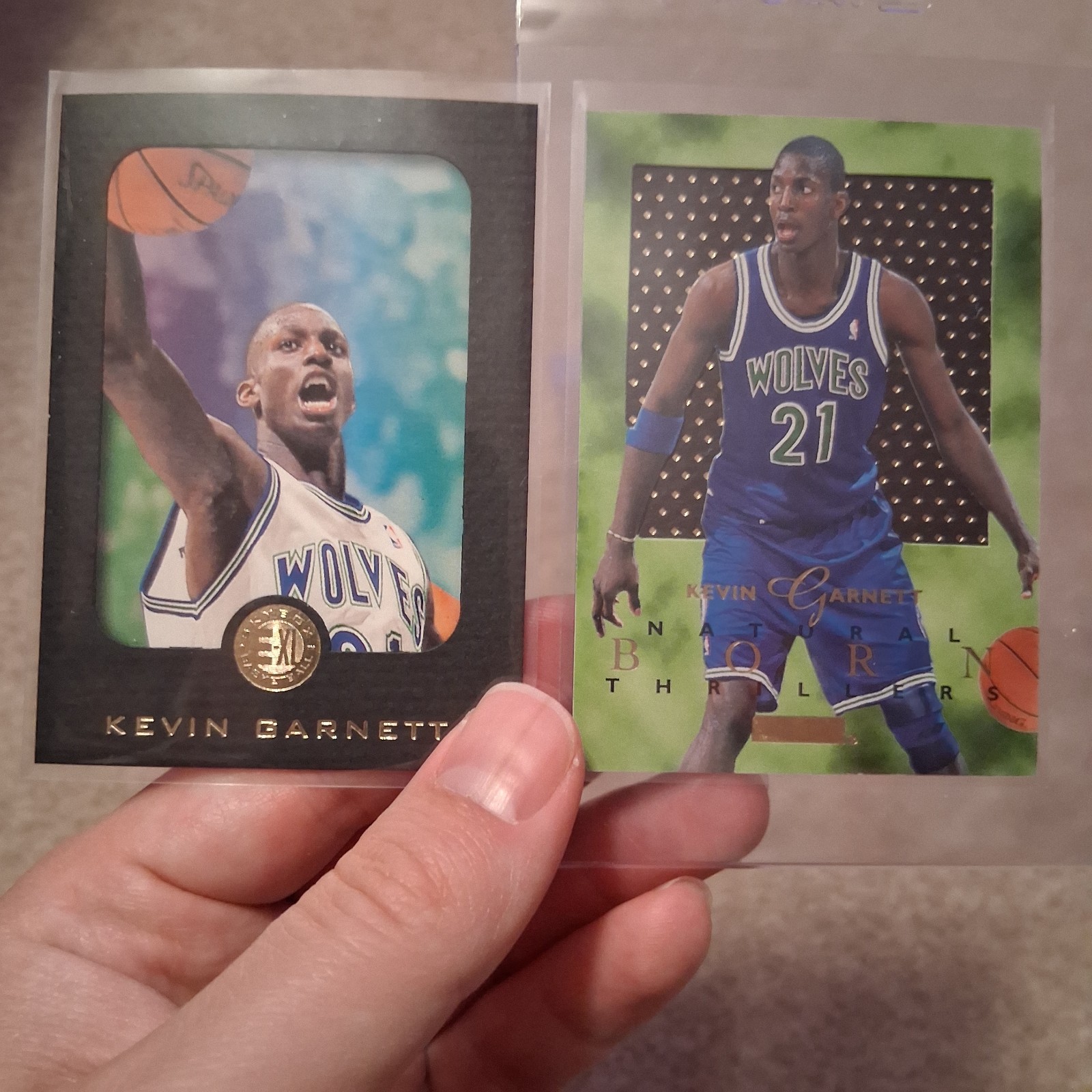 1995-96 Skybox E-XL Natural Born Thrillers Kevin Garnett #5 (RC)