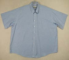 ENRO Men Size 19 Big Blue American Oxford Cotton Blend Button-Up Shirt