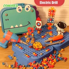 Kids Tool Set Electric Drill Toy Dinosaur Assembly 3D Puzzle Educational Pretend