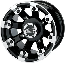 Moose Racing Type 393X Wheels 14x7 - 4+3 Offset - 4/156 Black Front 0230-0525