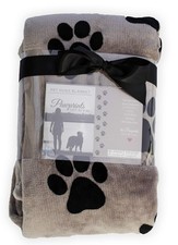 Pawprints Left by You Pet Memorial Blanket with Heartfelt Sentiment - Comfort...