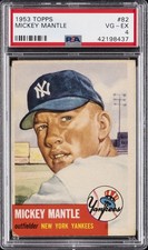 1953 TOPPS #82 MICKEY MANTLE PSA 4