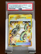 Pokemon Bodybuilding Dumbbells 161 Burning Shadows Secret PSA 9 on eBay