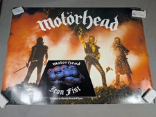 Vintage Motorhead Poster 1982 Iron Fist Record Store Promo 22x31