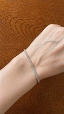 3Ct Natural Diamond Round Diamond Tennis bracelet  In Platinum VS D-E