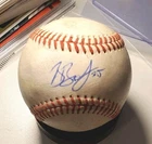 Autographed Baseball game used BRANDON BIDOIS PITTSBURGH PIRATES