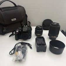 Nikon D3300 24.2MP DSLR Camera Kit w/2 Lenses 18-55mm And 55-200mm Lens Hood