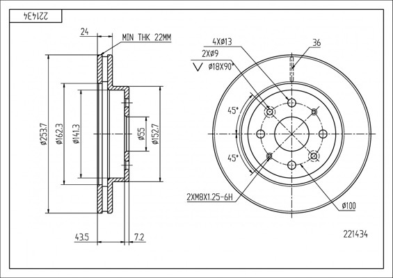 Hart Tarcze III 2X Bremsscheiben Ø 254 InnenbelüFtet FüR KIA Rio Stufenheck-image