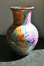 Keramik Vase Mosaik-Glasur Polychrom Guiseppe Locci Mattana Assemini 20 cm
