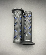 7/8" Motorcycle PROGRIP Hand Grips Handle Bar Pit Dirt Bike Off-road 22MM Blu/bk