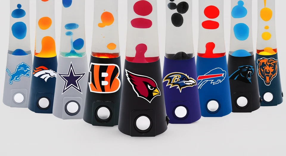SPORTICULTURE [NEW] NFL Team Magma Lamp Bluetooth Speaker 16.5" Lava Lamp – Choose Team