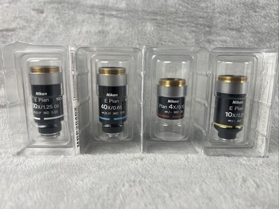 Nikon E Plan Objective Set 4x 10x 40x 100x Oil Infinity Eclipse E200 E400 RMS