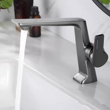 Luxury Single Handle Basin Faucet Brass Hot Cold Water Mixer Sink Tap Deck Mount