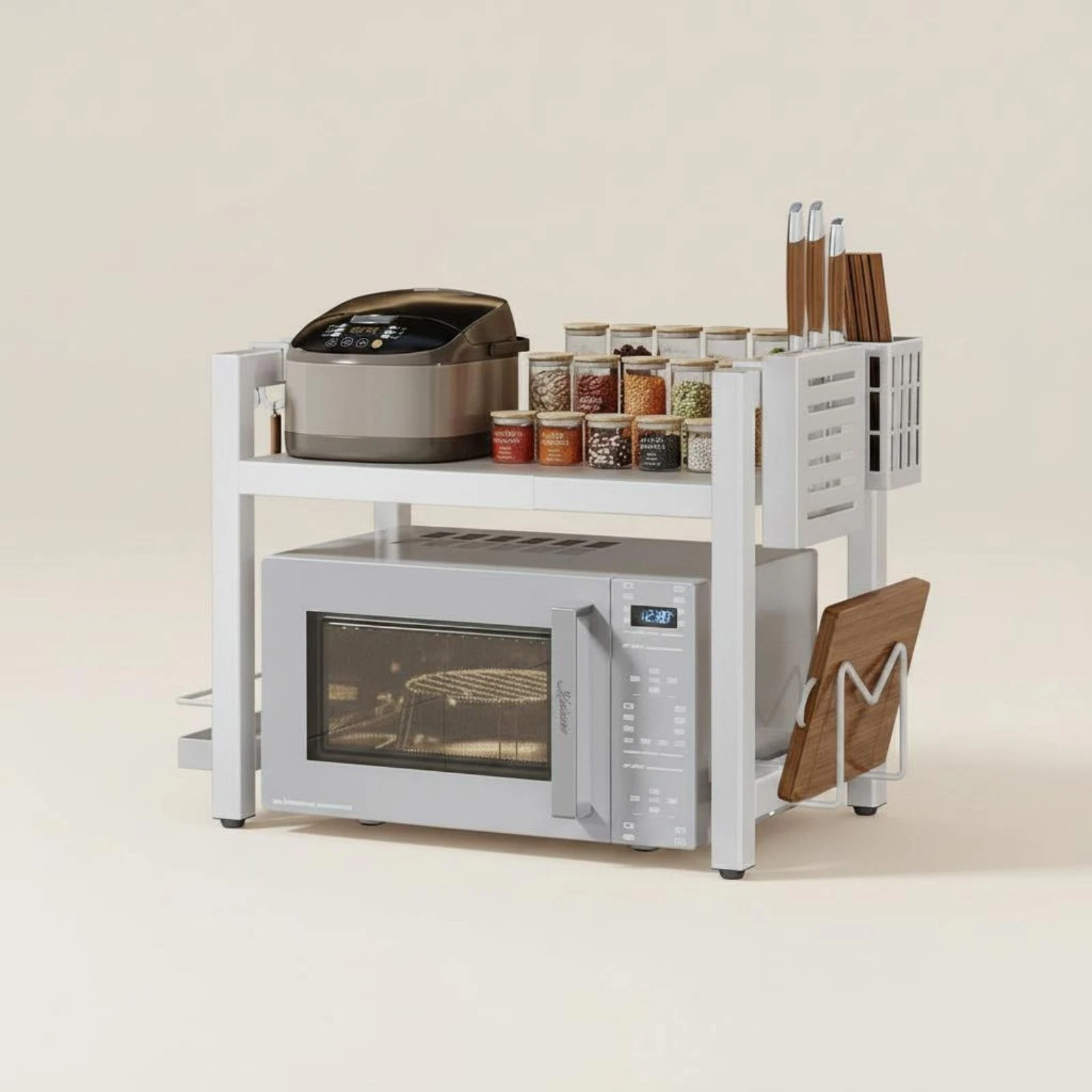 Countertop Microwave Shelf No Oven Organizer Storage Space Saving