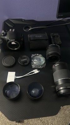 Canon EOS Rebel T3 Digital SLR Camera Black with 2 Lenses and Accessories