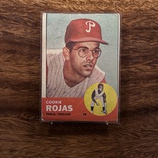 1963 Topps Cookie Rojas Rookie #221 Phillies EX EX-MT Vintage Baseball Card. rookie card picture