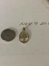 Sterling ,gold Tone Tree Of Life Pendant 1 Gram